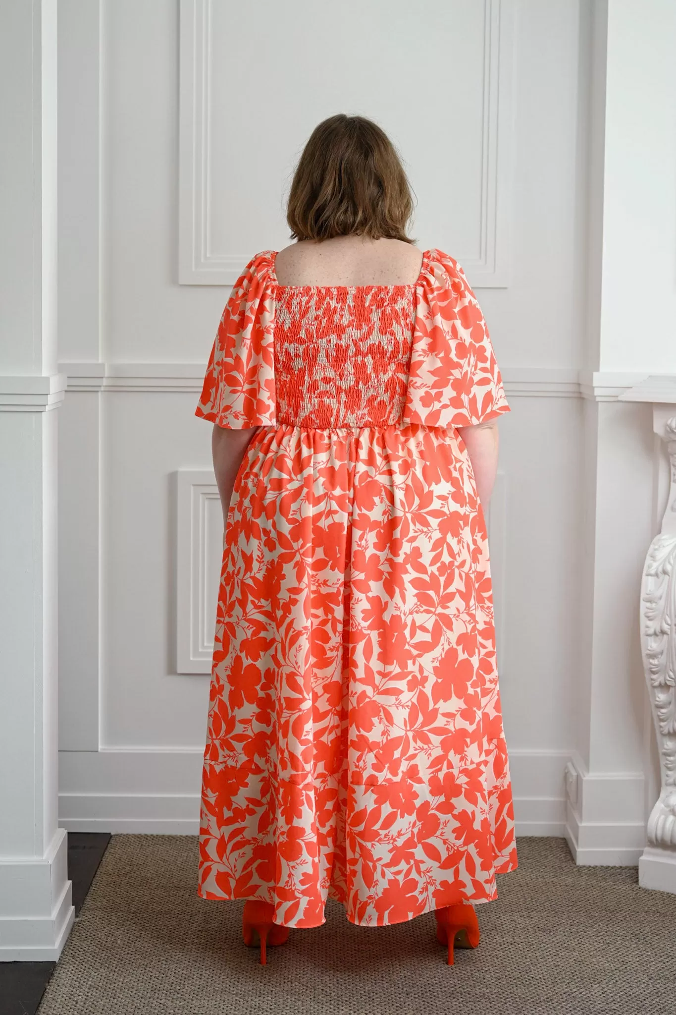 Priscilla Maxi Dress - Orange Floral