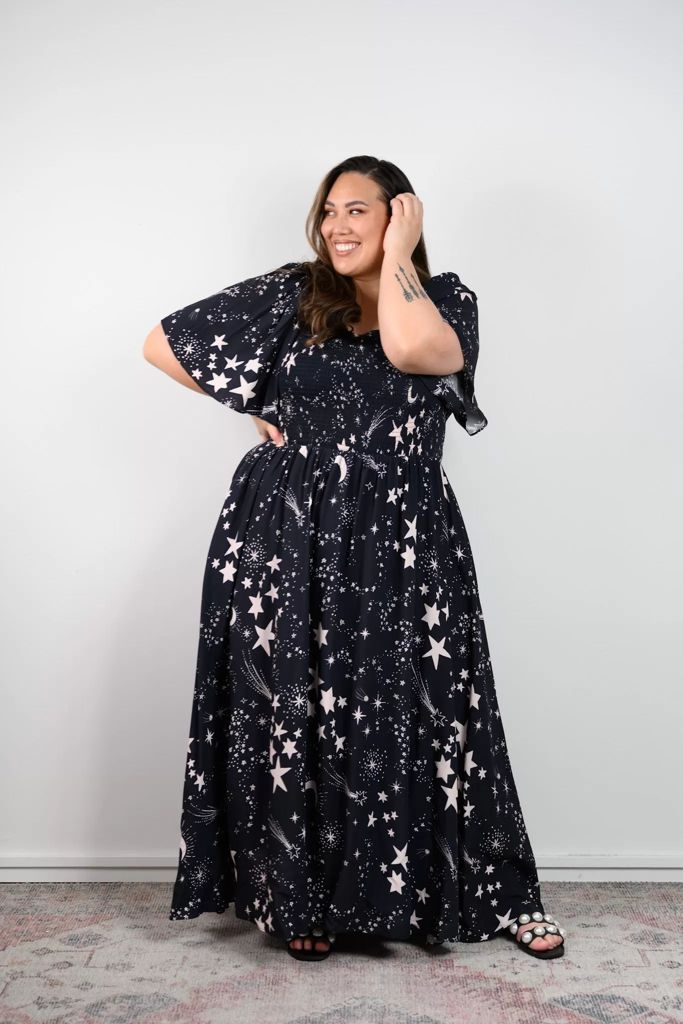 Priscilla Maxi Dress - Star print