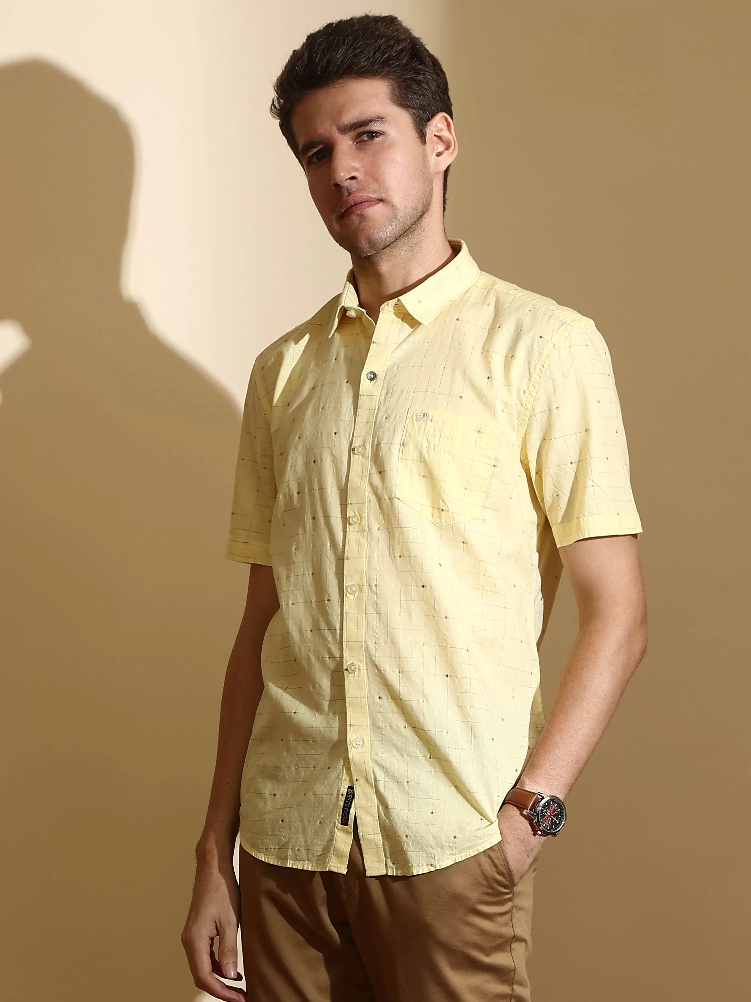 RC Lemon casual check half sleeve shirt