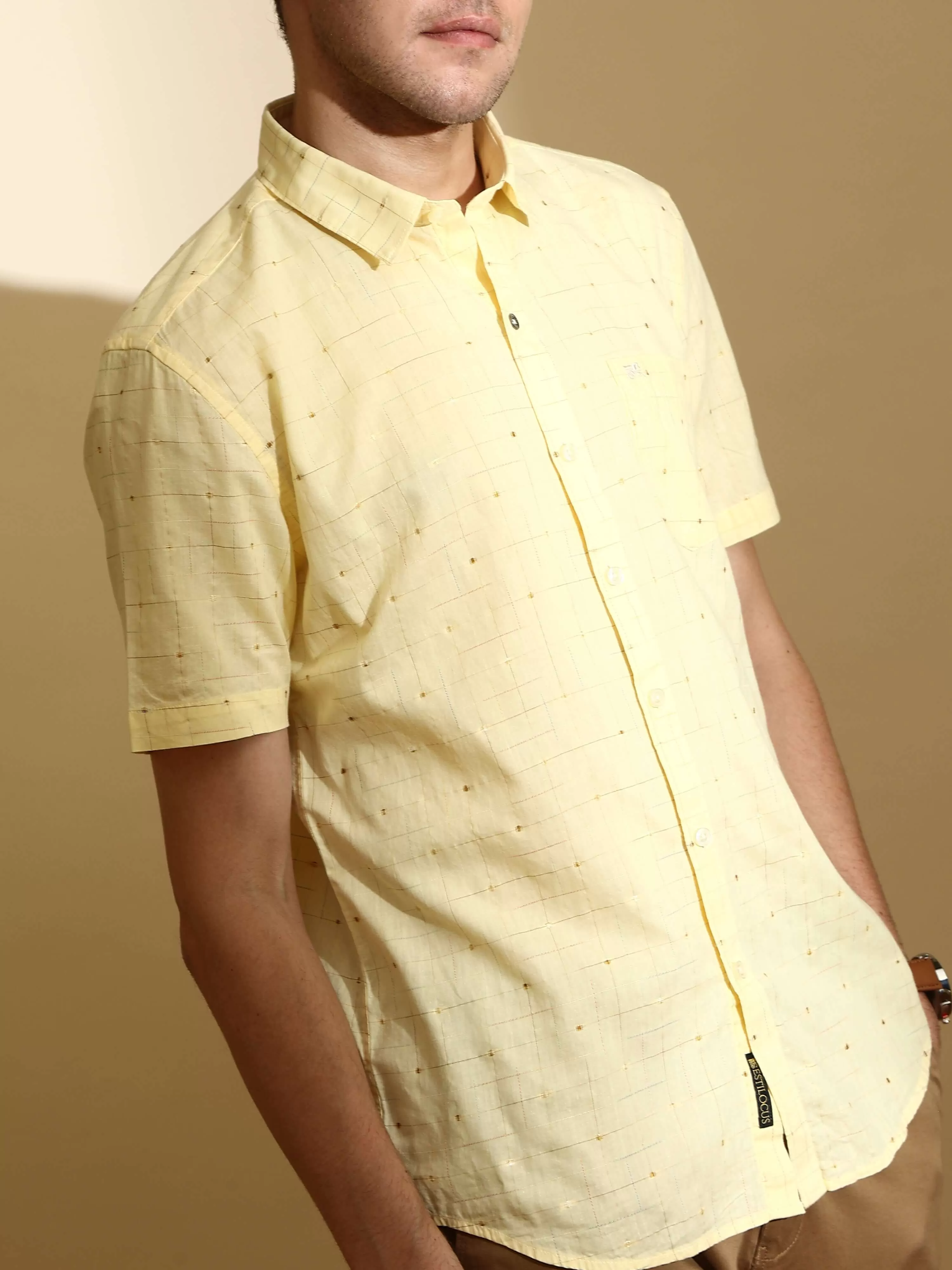 RC Lemon casual check half sleeve shirt