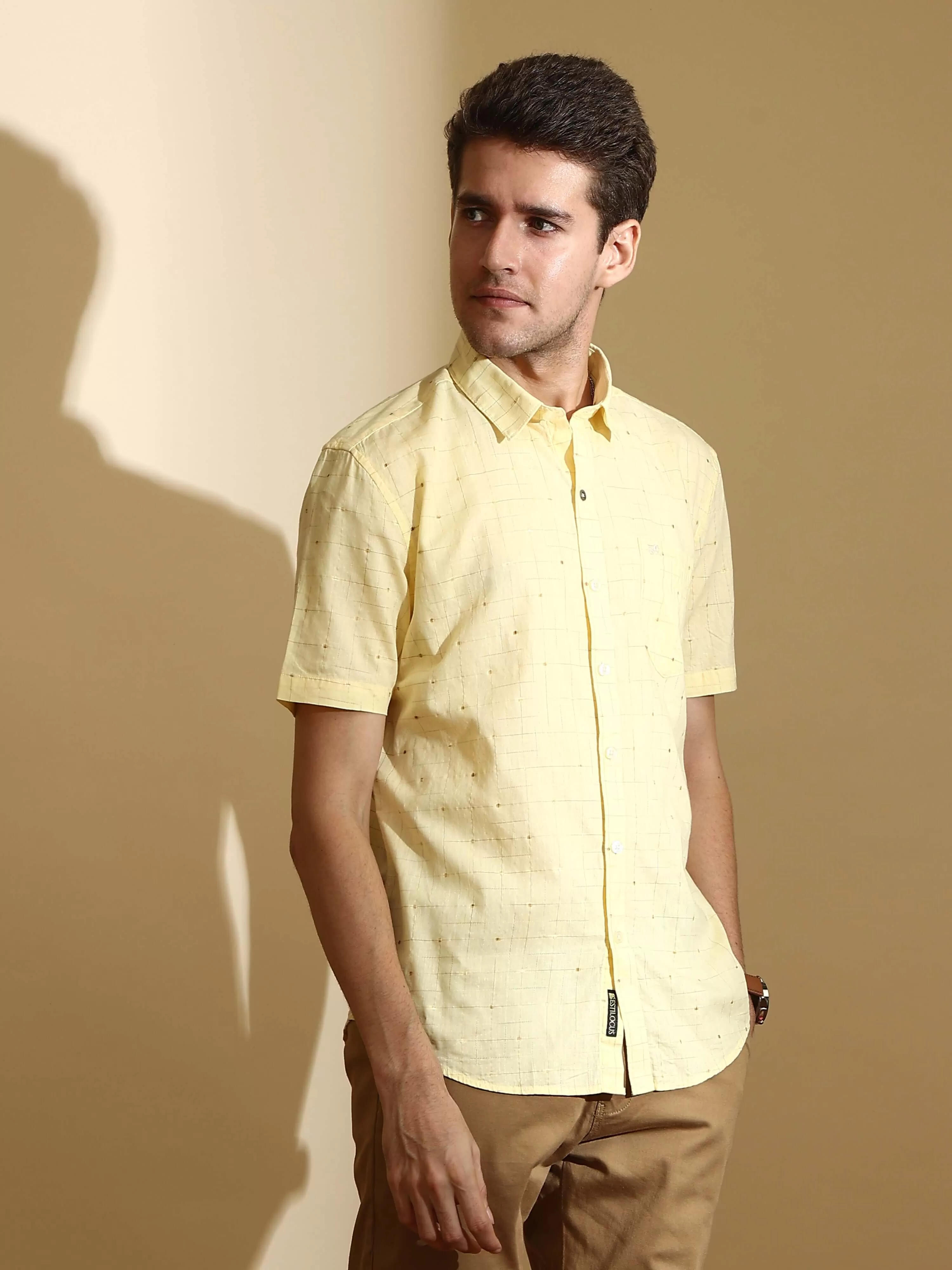 RC Lemon casual check half sleeve shirt