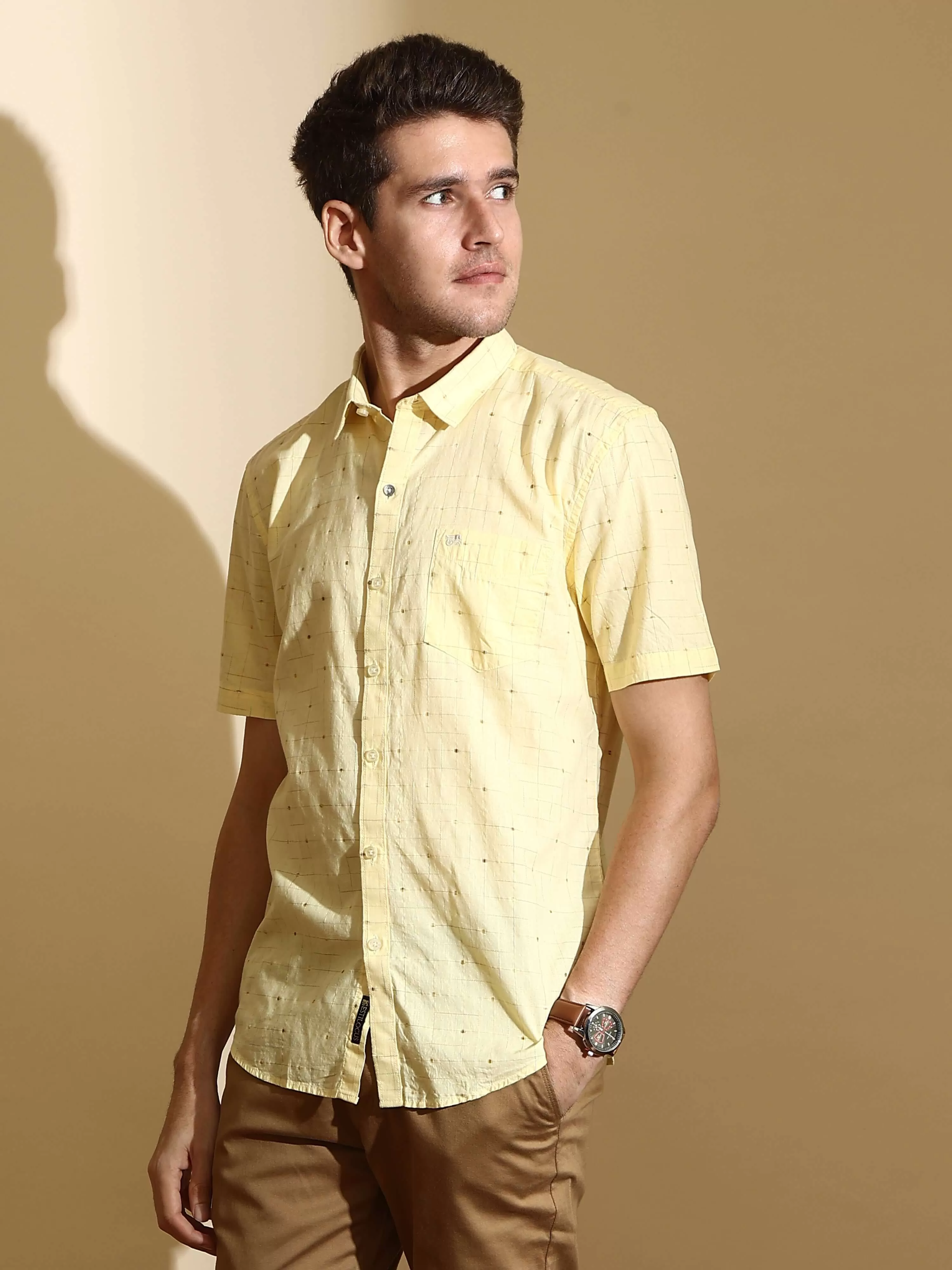 RC Lemon casual check half sleeve shirt