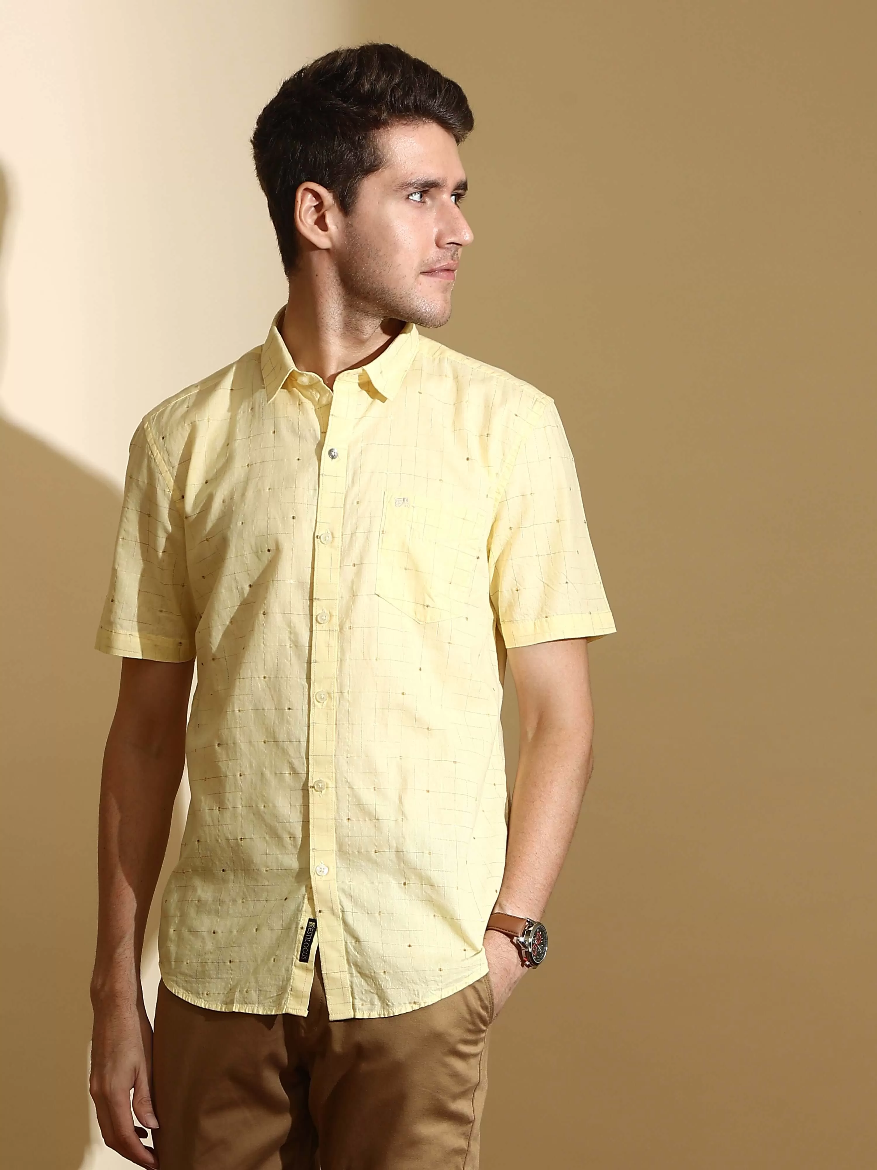 RC Lemon casual check half sleeve shirt