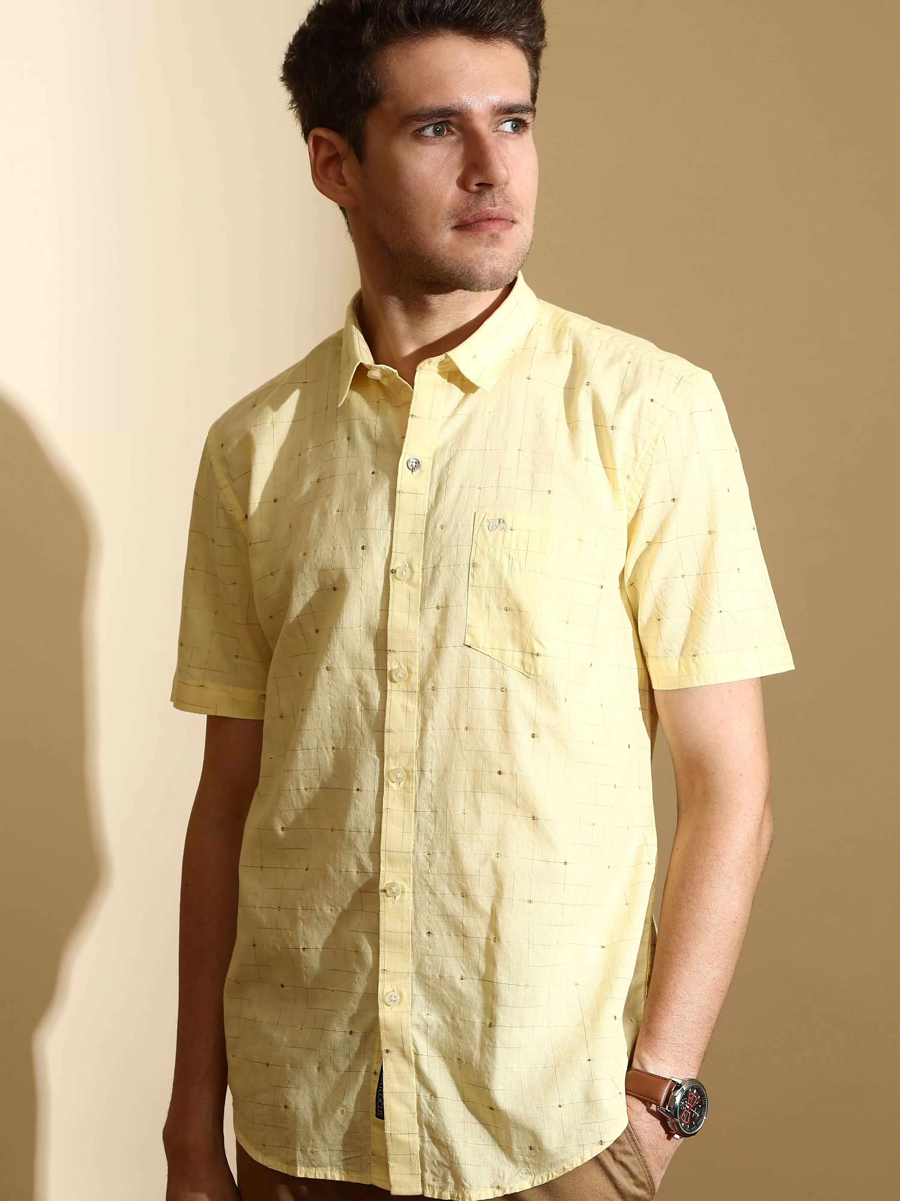 RC Lemon casual check half sleeve shirt