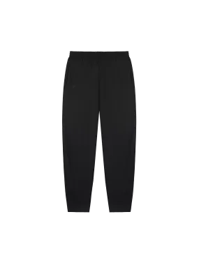 Recycled Wool Jersey Barrel-Leg Track Pants—black