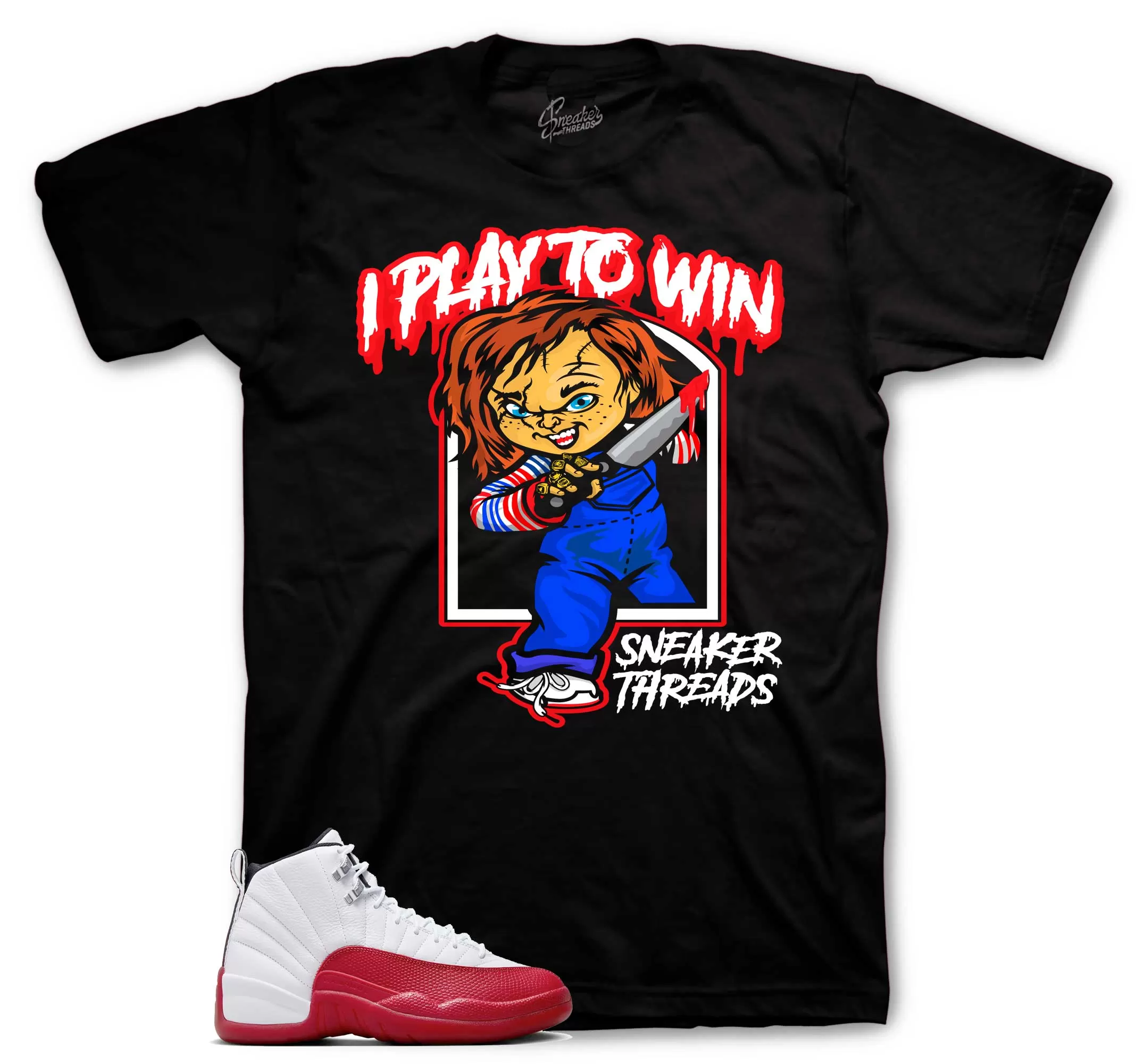 Retro 12 Cherry Shirt - Play To Win - Black