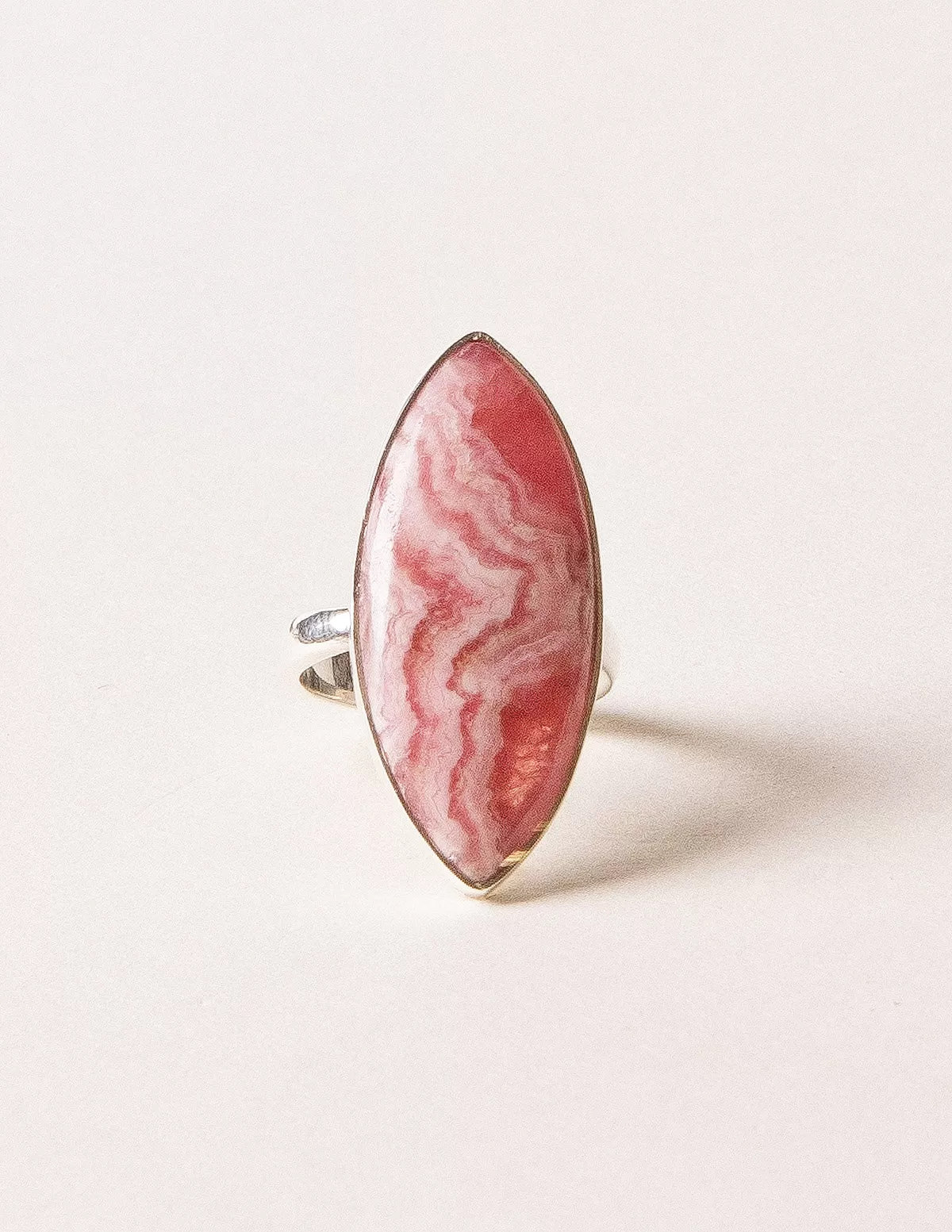 Rhodochrosite Gemstone Ring - Adjustable size 7-9