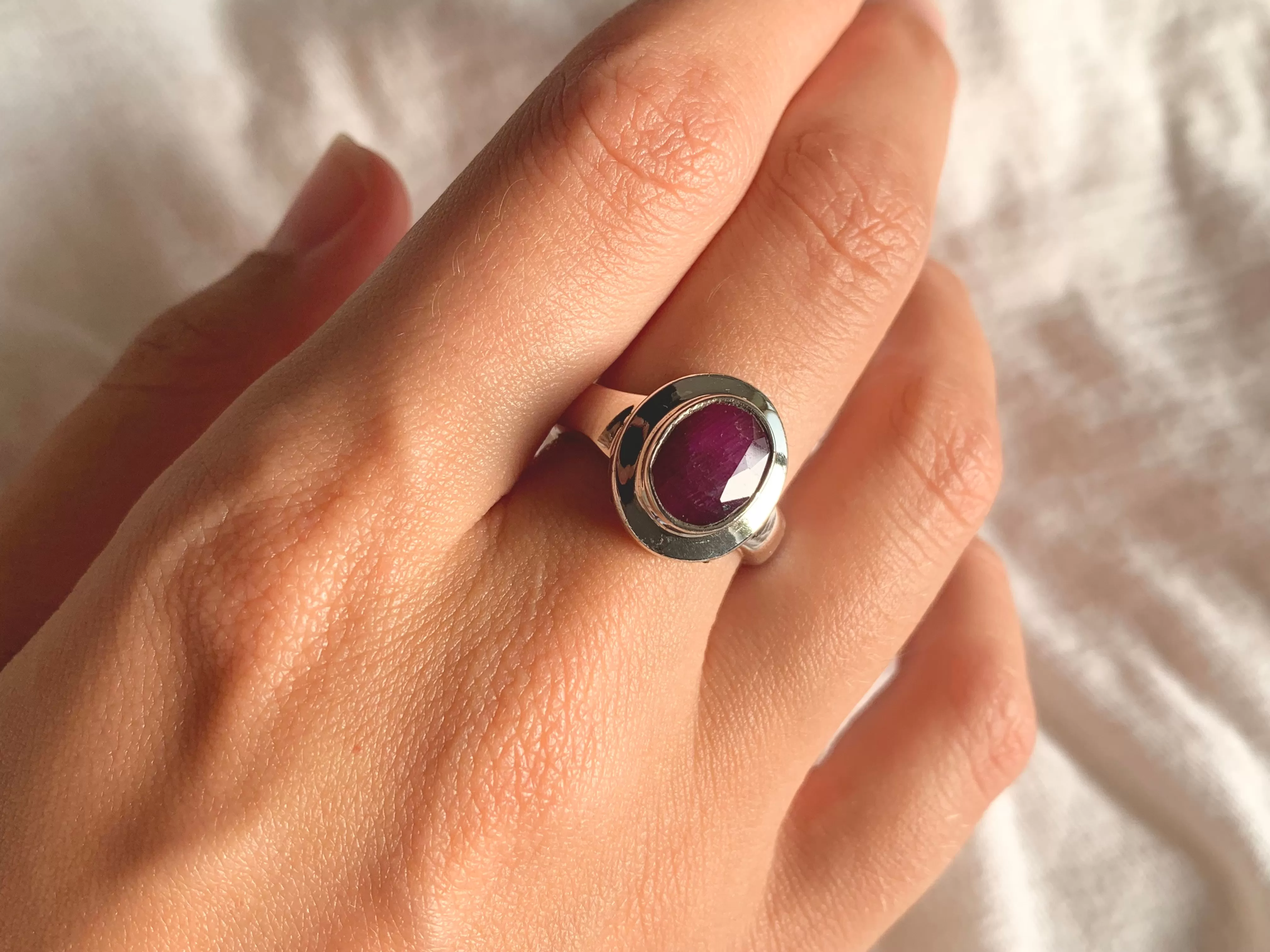 Ruby Ansley Ring - Small Oval (Faceted)