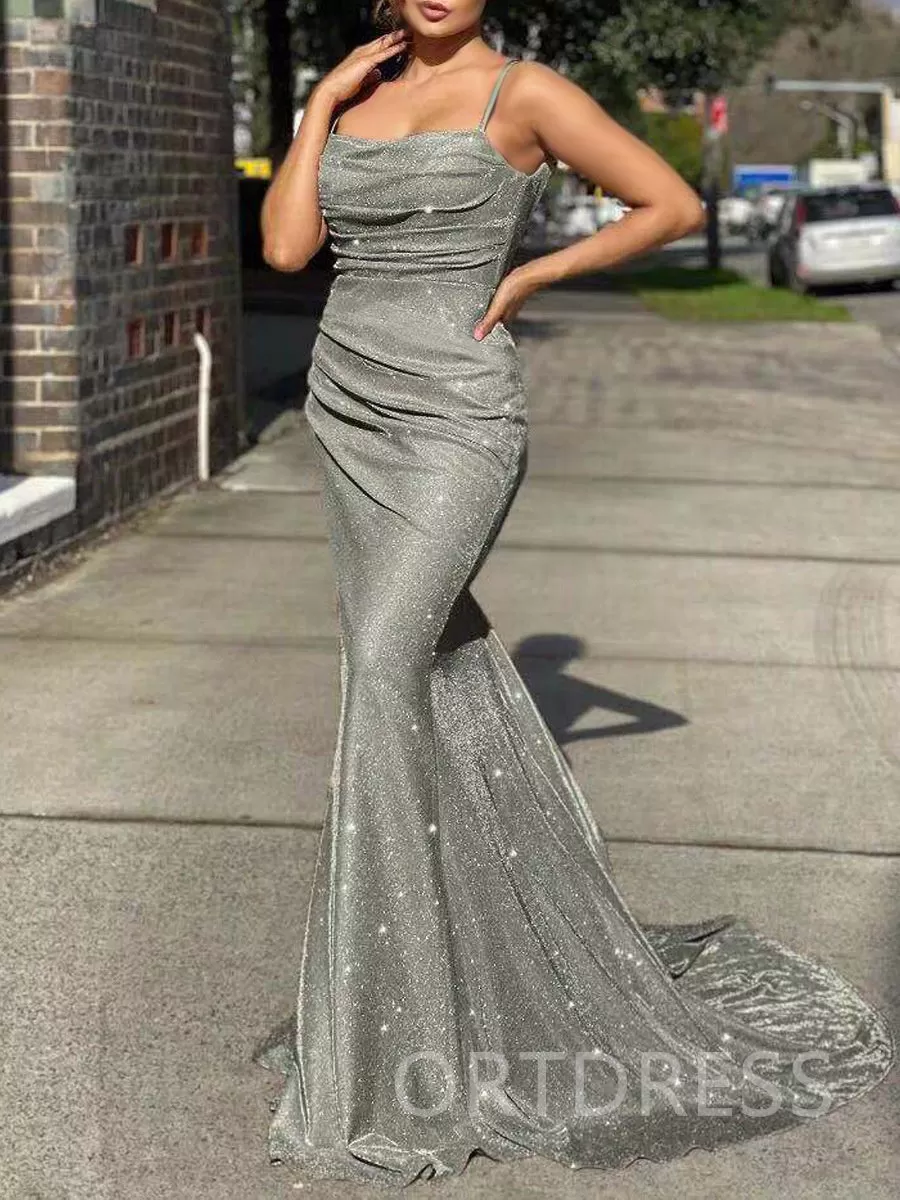 Sequins Strapless Mermaid Sweep Train Gown / Prom Dress BF009 Ortdress