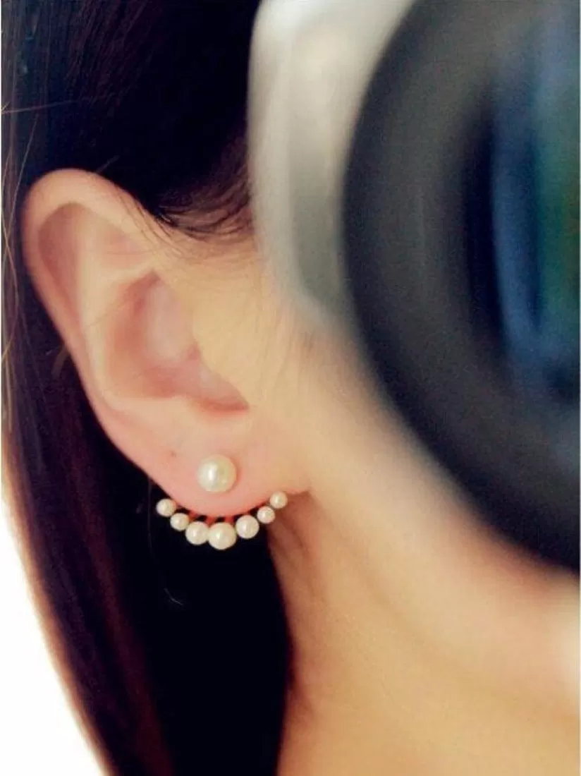 Small Golden Pearl Ear Jacket