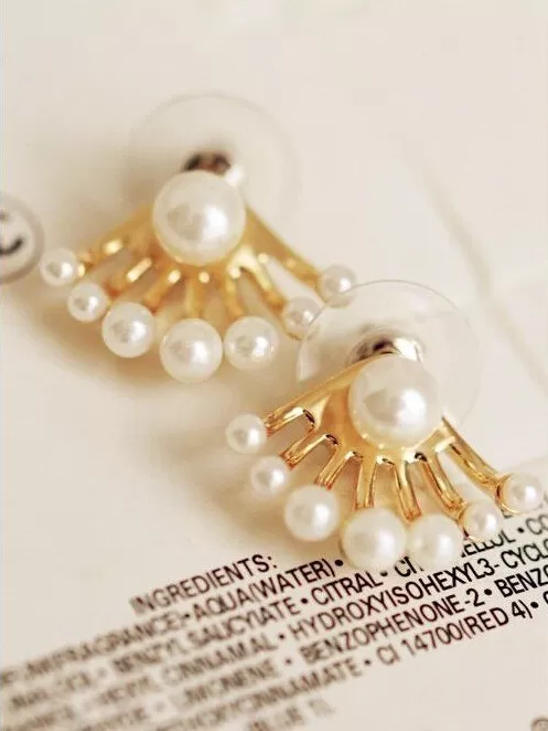 Small Golden Pearl Ear Jacket