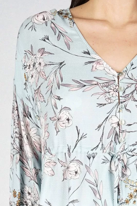 Soft Flowers Across The World Floral Blouse - Final Sale