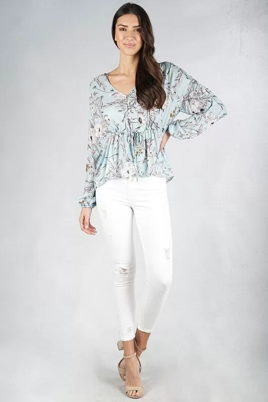 Soft Flowers Across The World Floral Blouse - Final Sale