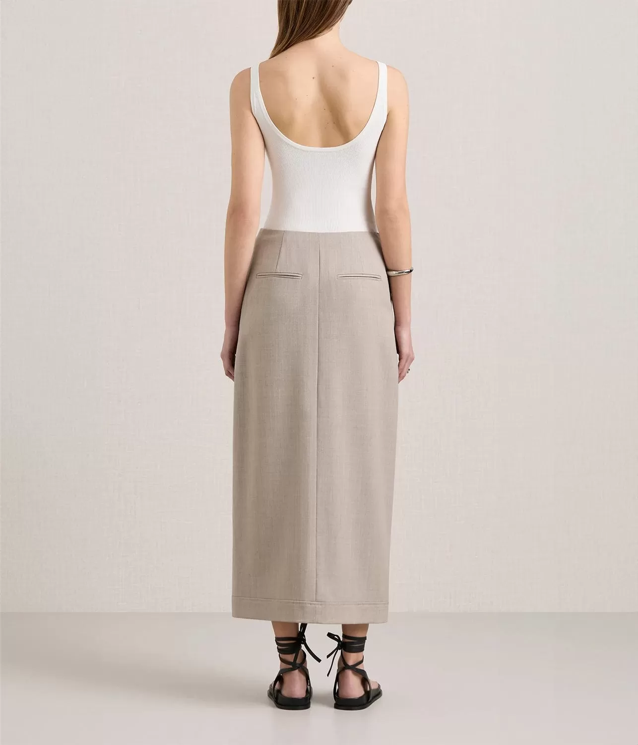 THE JOAN WRAP SKIRT- ALMOND