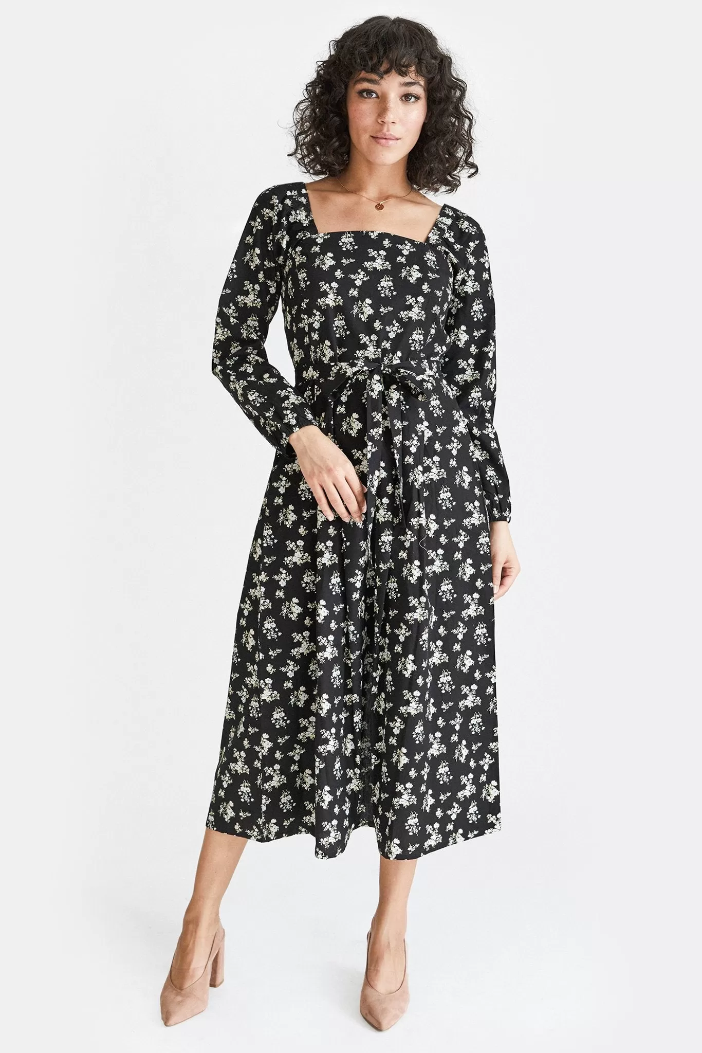 The Square Neck Midi Dress