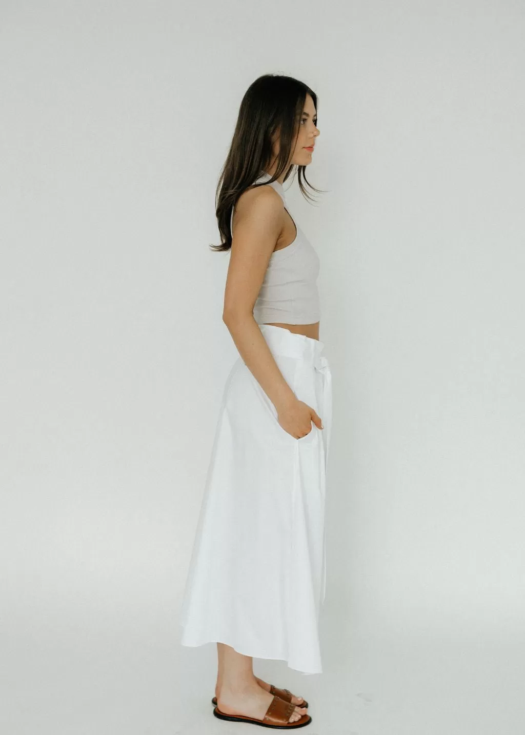 Tibi Eco Poplin Back Wrap Skirt