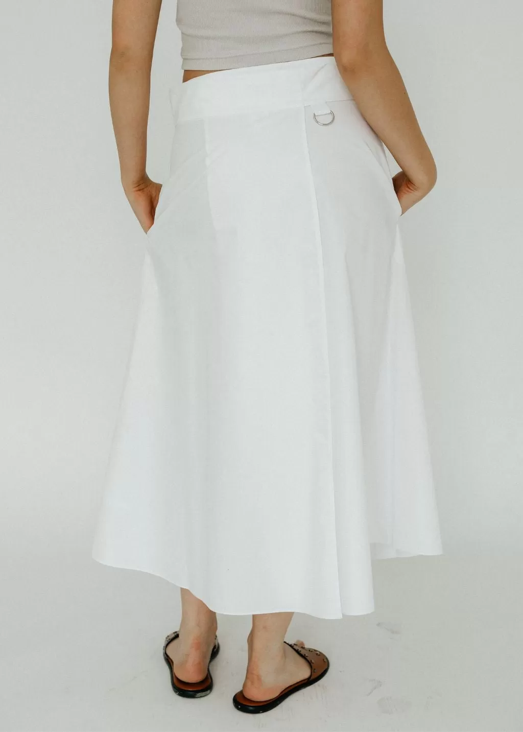 Tibi Eco Poplin Back Wrap Skirt