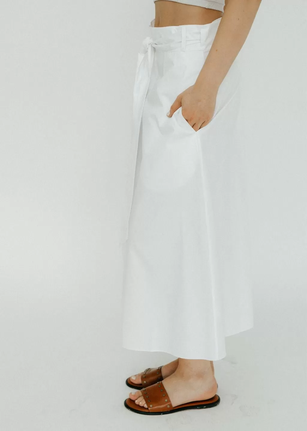 Tibi Eco Poplin Back Wrap Skirt