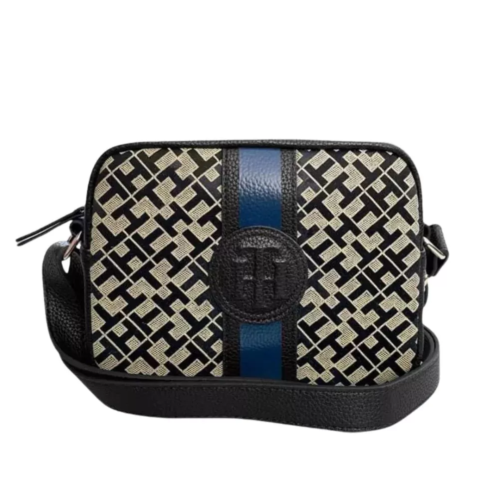 Tommy Hilfiger Iconic Monogram Camera Crossbody Bag - BLK