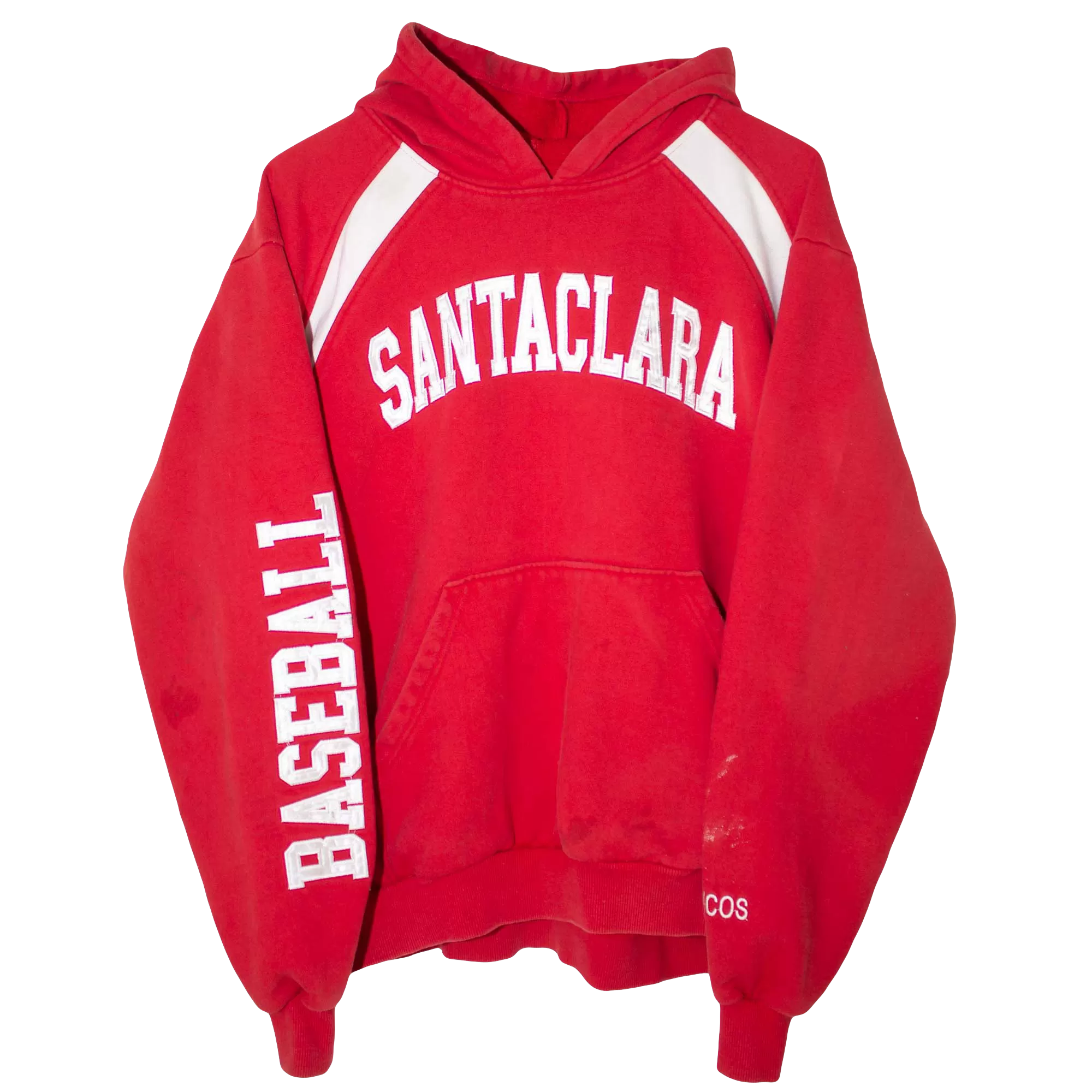 Vintage Embroidered Santaclara Broncos Baseball Hoodie Red/White (L)