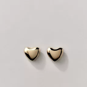 Voluptuous Heart Earrings Small, Gold