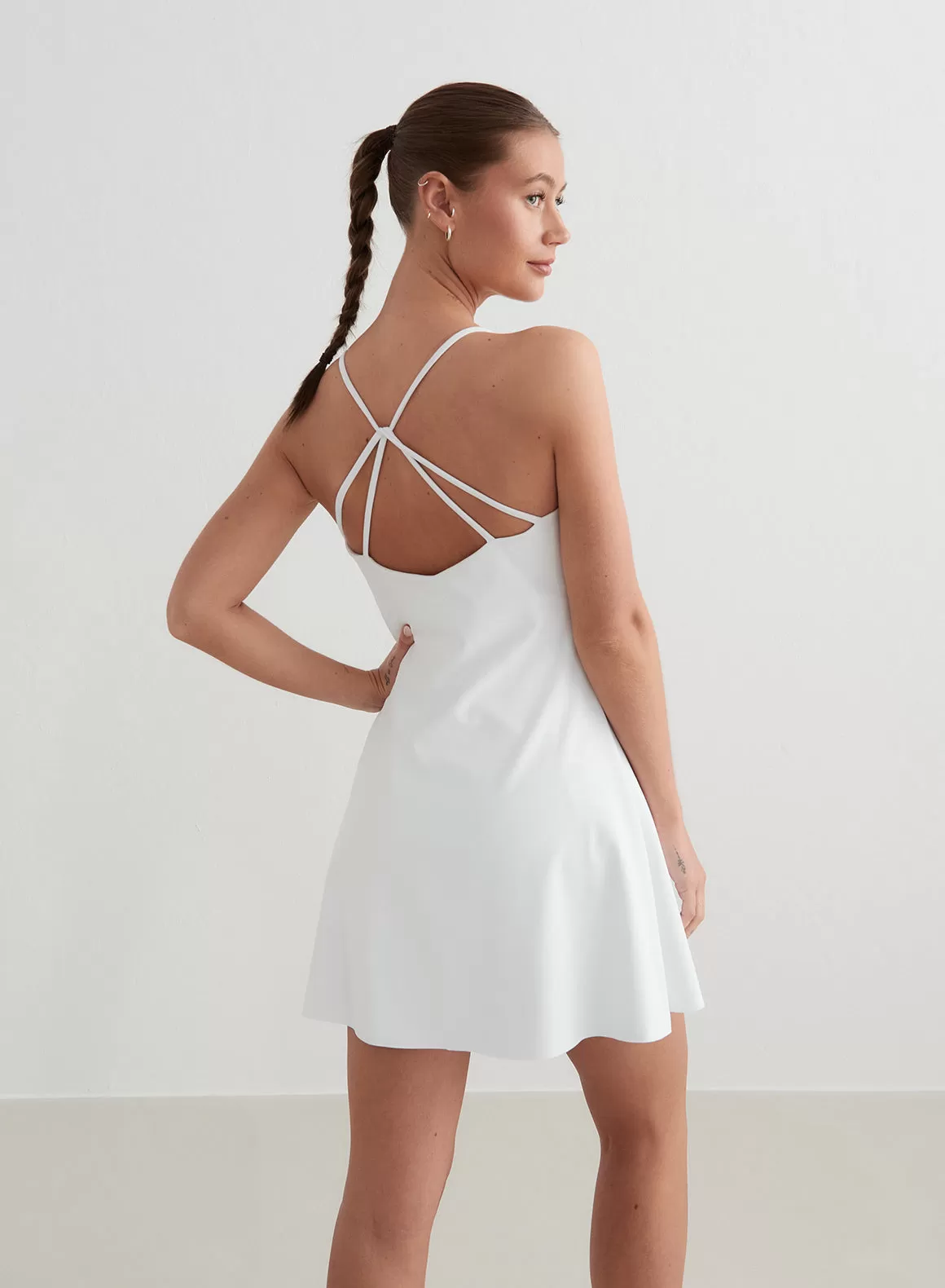 White Sense Strap Dress