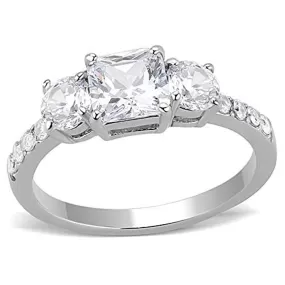 WildKlass Stainless Steel Ring High Polished Women AAA Grade CZ Clear