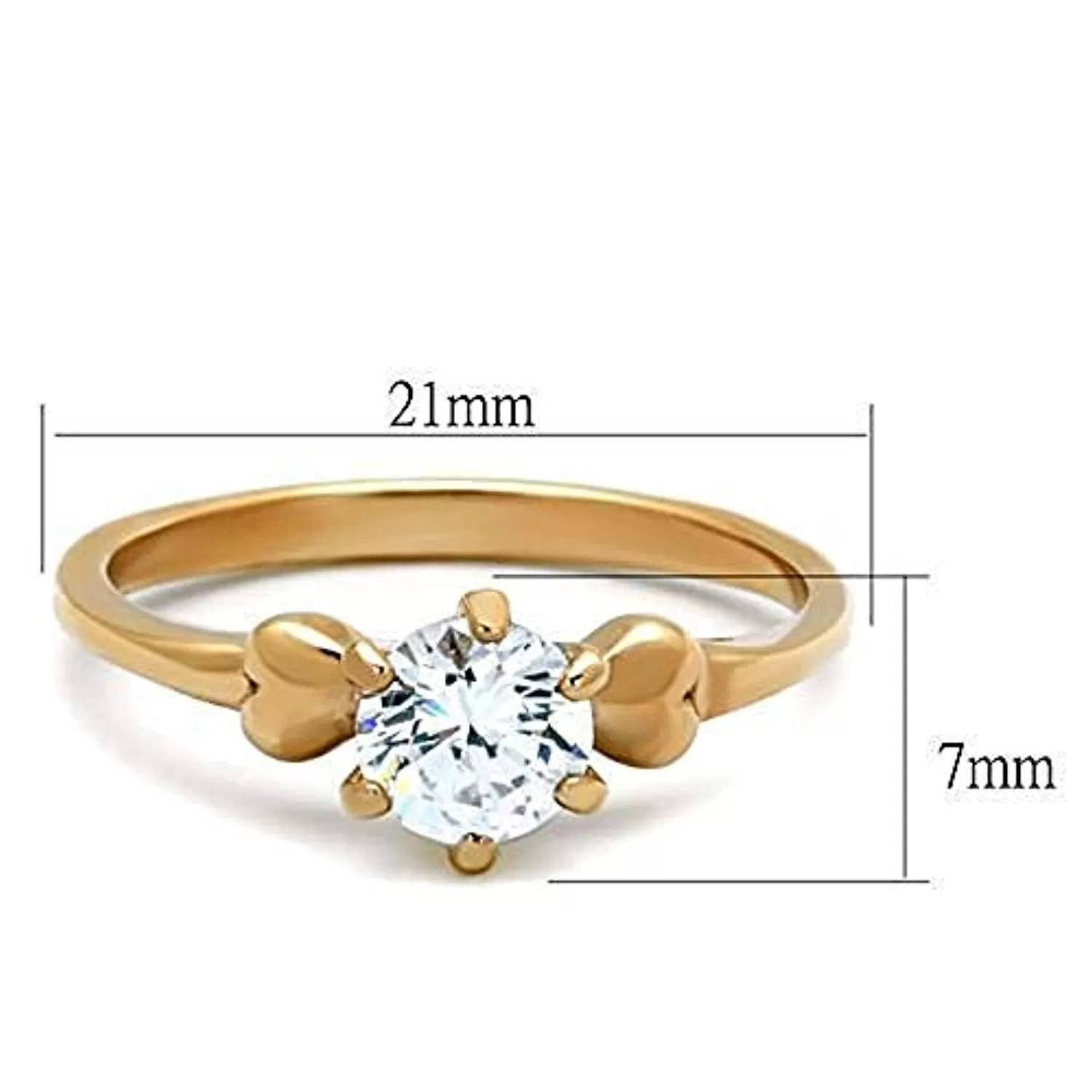 WildKlass Stainless Steel Ring IP Rose Gold Women AAA Grade CZ Clear