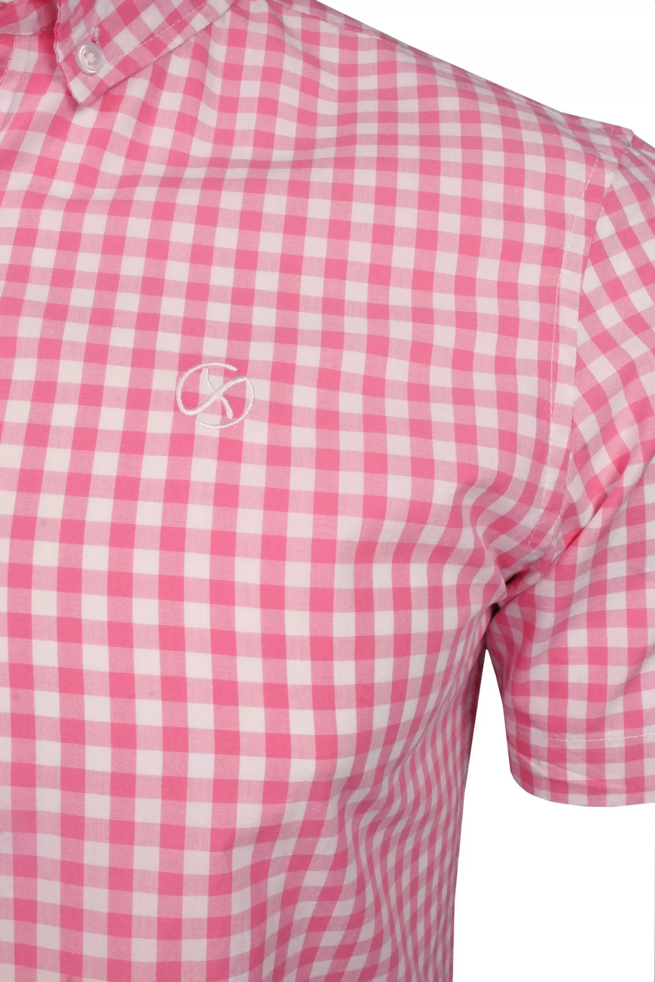 Xact Mens Cotton Gingham Check Shirt - Short Sleeved