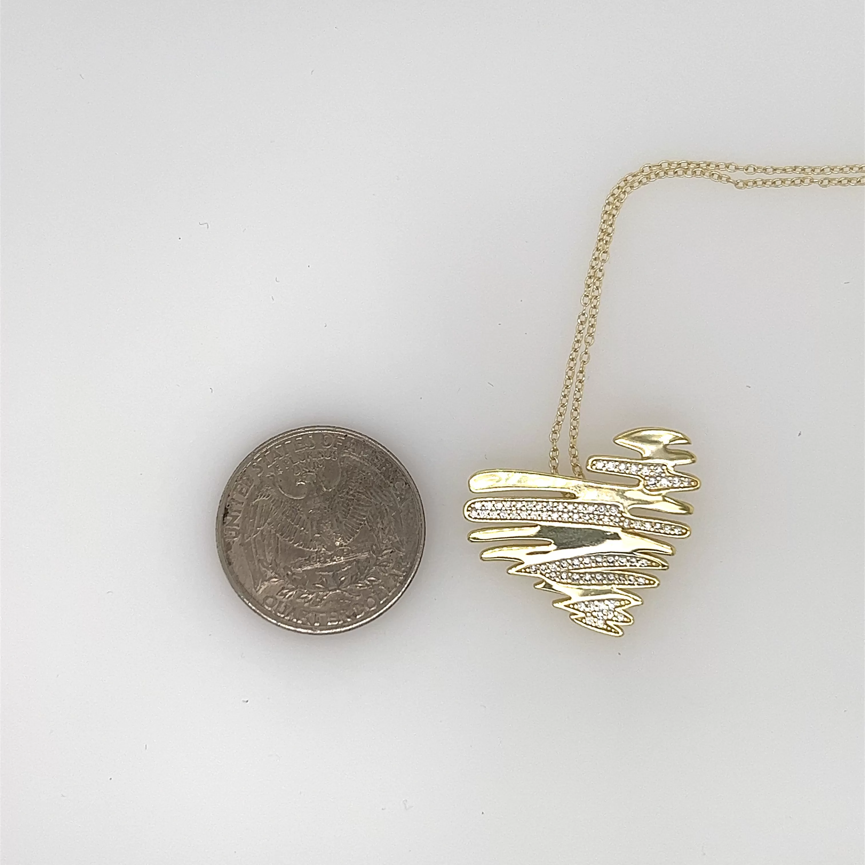 Zig Zag Heart Necklace